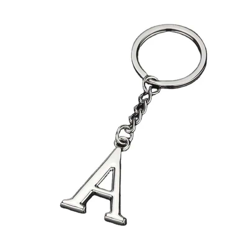 स्टाइलिश पत्र सरल वर्णमाला कुंजी अंगूठी के लिए रचनात्मक आकर्षण हैंडबैग वर्णमाला प्रारंभिक पत्र लटकन चाबी की अंगूठी के साथ