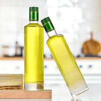 Bouteilles en verre carrées vides de couleur vert foncé Marasca pour huile d'olive de cuisine, avec bouchon en liège, 100 ml, 250 ml, 500 ml, 750 ml, 1 L