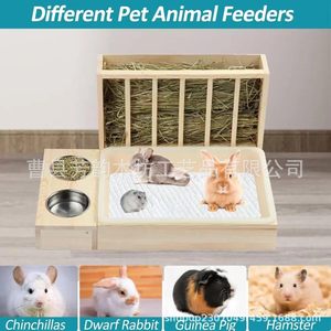 Mangeoire à foin en bois pour lapins, support à foin détachable, outil d'alimentation multi-combinaisons pour petits animaux - Product Image 5