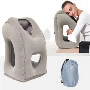 หมอนรองคอเป่าลมแบบพกพา พร้อมที่รองคางปรับระดับได้ ช่วยบรรเทาอาการปวดคอ ใช้ได้<span class=keywords><strong>บน</strong></span>เครื่องบิน ที่ทำงาน และที่บ้าน - Product Image 2