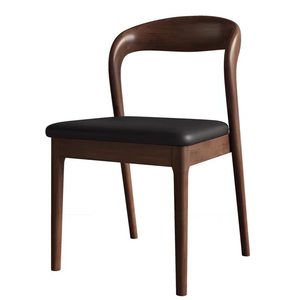 Chaise de salle à manger en bois massif, chaise de loisirs minimaliste moderne avec dossier, chaise de bureau pour la maison, l'hôtel et le restaurant - Product Image 1
