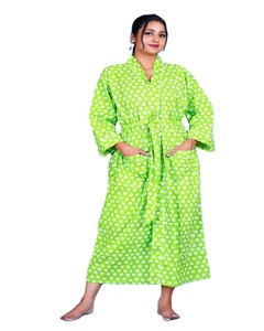 Kimono floral antique en coton, imprimé à la main indien, vêtement de détente, robe d'été douce et respirante, prix de gros - Product Image 3