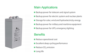 Shoto GFM 400 VRLA baterai AGM asam timbal tertutup bebas pemeliharaan sistem penyimpanan energi surya 8000 siklus-20-50 - Product Image 3
