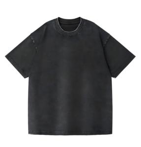 เสื้อยืดแขนสั้นสไตล์อเมริกัน 180 กรัม ผ้าแคนวาสลายทาง ล้างสีแบบวินเทจ ทรงโอเวอร์ไซส์ มีกระเป๋า ผู้ชาย แฟชั่น ทันสมัย ผลิตตามแบบ ODM โพลีเอสเตอร์ 100% - Product Image 6