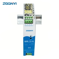 ZGQNYI Seri NDR-75 75W 12V 24V 48V Open Frame DIN Rail SMPS AC ke DC Switching Power Supply Efisiensi Tinggi