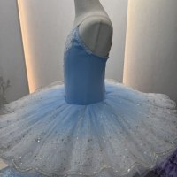 Gaun Tutu Balet Swan Lake untuk Anak Perempuan, Tutu Pancake Profesional dengan Renda & Aplikasi Bunga, Kostum Tari Anak untuk Rekaman