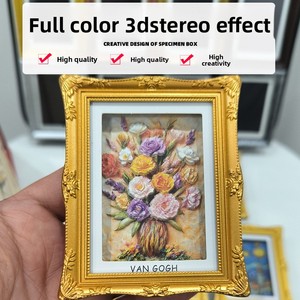 Tableaux Mondialement Célèbres, Aimants <span class=keywords><strong>de</strong></span> Réfrigérateur Stéréo 3D, Figurines Décoratives, Série <span class=keywords><strong>Van</strong></span> <span class=keywords><strong>Gogh</strong></span>, Artisanat en Résine, Souvenirs, Objets <span class=keywords><strong>de</strong></span> Collection - Product Image 3