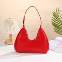 Sac à bandoulière Hobo en cuir PU pour femme, style Normcore/Minimaliste, avec sangle réglable, fermeture éclair, design brillant sous le bras, forme croissant
