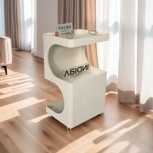 Carrito de Servicio Moderno y Minimalista de 3 Niveles, de Acero Inoxidable, con 4 Ruedas, Tapa Abatible, Estilo Instagram - Product Image 1