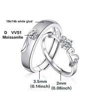 Meilleur cadeau Love Bird Wing Dernières conceptions de bagues de mariage en faux diamants Anneaux de mariage Ensemble de couple