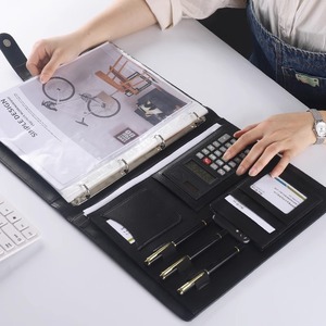 Cao cấp PU da A4 kinh doanh thư mục đa chức năng máy tính bán hàng duy nhất hợp đồng đàm phán giấy kim loại hộp tập tin trường - Product Image 2