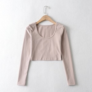 Donne Femminile Manica Lunga <span class=keywords><strong>Elegante</strong></span> Nuovo Ufficio Della Signora Della Camicia Camicetta da Donna Girocollo Base All'interno di Alta - Product Image 2