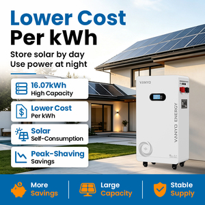 Batería de 51.2V 314Ah 16kWh con 5 Años de Garantía, 6000 Ciclos Profundos, BMS Integrado, Almacenamiento Solar - Product Image 1