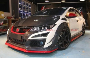 อะไหล่รถยนต์สำหรับฮอนด้า15-17 Civic Type R FK2 TM ชนิดกันชนหน้าคาร์บอนไฟเบอร์ Lip Splitter - Product Image 3