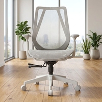 Chaise de bureau exécutive à dossier en maille avec support lombaire réglable, chaise de direction pour espace de travail privé
