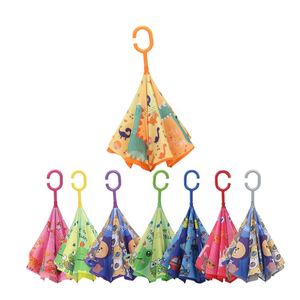 Reverse Folding C Handle Reversible Automatic Windproof <b>Foldable</b> <b>Umbrella</b> for Kids - Product Image 1