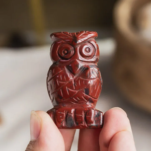 Natuurlijk gepolijste kristallen uilcarving van verschillende materialen, kleine maat, op maat gemaakt voor heling en huisdecoratie - Product Image 4