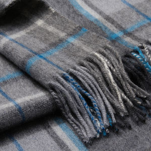 纯羊绒编织拉丝格子围巾男士披肩格子呢格子格子呢来样定做羊毛奢华 - Product Image 6