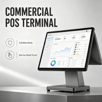 Terminal de point de vente tactile Android personnalisé de 15,6 pouces avec base métallique pour caisse enregistreuse commerciale en magasin de détail