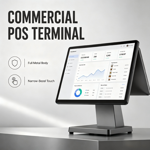 Custom 15.6 Inch Android Tablet Pos Terminal Metal Base Touch Screen Cashier Machine Commercial Point of Sale for Retail Shop