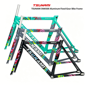 Telaio per Bicicletta da Corsa a Scatto Fisso TSUNAMI SNM300 in Alluminio con Freno a Cerchio, Set Completo con Serie Sterzo e Morsetto Sella - Product Image 1