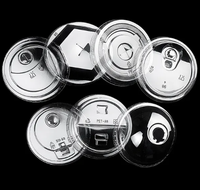Ventes en gros de couvercles en plastique jetables personnalisés, diamètre 89-107 mm, couvercles plats pour aliments, bouchons transparents pour bouteilles, fermetures personnalisées avec logo pour bouteilles