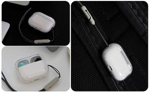 Coque de protection transparente en ABS souple anti-chute et anti-perte pour tous les étuis de chargement sans fil avec porte-clés intégré - Product Image 6