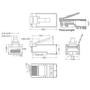 ปลั๊กเชื่อมต่อเครือข่ายอีเธอร์เน็ต RJ45 Cat6 STP แบบมีฉนวนป้องกัน - Product Image 2