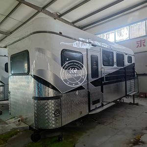 Deluxe 2 Floats ANGLE Load With Living Quarters Transport <b>Trailer</b> Horse Carriage Carts - Product Image 4