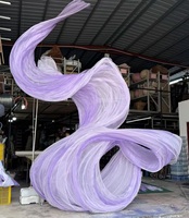 Fond de scène personnalisé SFD pour mariage, design en papier et organza de couleur violette pour la décoration d'événements de mariage