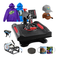 Presse à chaleur numérique semi-automatique 5 en 1 pour vêtements, casquettes, tasses, assiettes