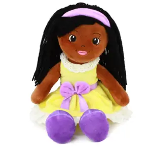 Tùy Chỉnh Dễ Thương Phi American Black Rag Búp Bê Cho Trẻ Em Thời Trang Mềm Nhồi Bông Đồ Chơi Plush Black Doll