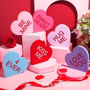 Adornos de Madera en Forma de Corazón, Decoraciones para el Día de San Valentín, Tamaño Personalizado, Decoración para el Hogar, Bodas y Fiestas - Product Image 1