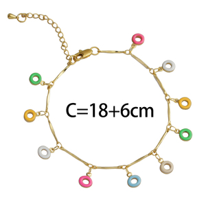 FS Elegant Bracelet de cheville plaqué or Colorful <span class=keywords><strong>Ciecle</strong></span> Elements Classic Style pour les femmes - Product Image 6