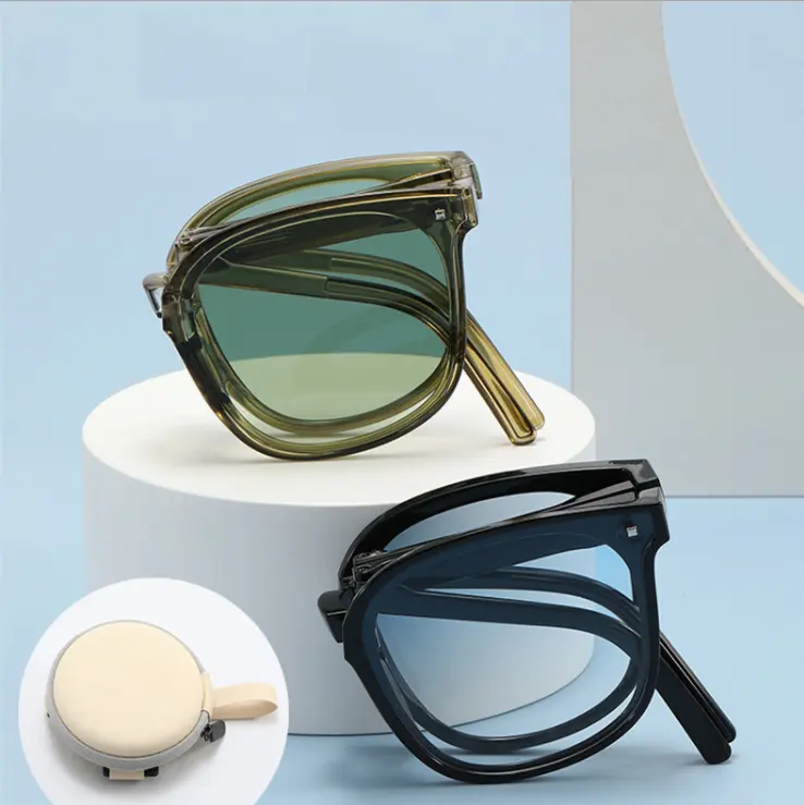 2022新しいデザイン高級折りたたみサングラスuv400卸売シェードサングラス男性女性用トレンディーなサングラス在庫あり