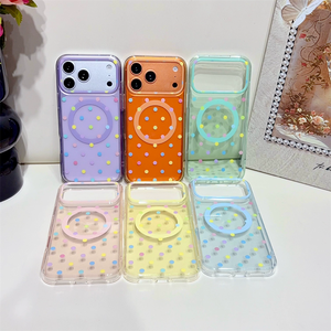 เคสโทรศัพท์แม่เหล็กใสลายไล่ระดับสีคุณภาพสูงสำหรับ iPhone 13 14 15 16 17 Pro Max ป้องกันแรงกระแทก - Product Image 1