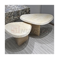 Table basse beige en marbre Mobilier de salon Plateau en marbre Table basse en travertin Banc Fabriqué à la main en travertin Table basse