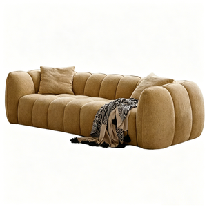 Canapé en velours chenille de haute qualité, style crème, pour salon, 1 place, rangée droite, confortable, modulaire - Product Image 1