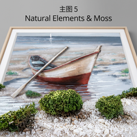 Toile d'art mural en techniques mixtes, collection de textures en relief 3D, design abstrait bateau-huître pour les intérieurs côtiers de luxe des hôtels