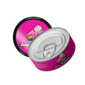 Boîtes de presse de 100ml Anneau de pelage facile 3.5g Boîtes de thon en métal Emballage Zkittlez avec couvercles noirs-étiquettes personnalisées autocollants - Product Image 1