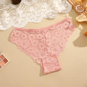 Удобное кружевное трикотажное белье больших размеров с антибактериальной пропиткой, сексуальное, прозрачное, сетчатое, с вырезом на талии, однотонное, тонкое, с высокой посадкой, однотонное, с вырезом на промежности. - Product Image 4