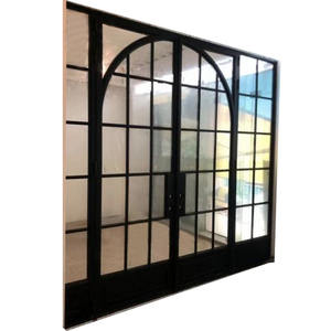 Personalizado alta qualidade preto aço emoldurado vidro vintage entrada porta - Product Image 5