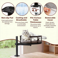 Lit pour chat moderne à fixer sur bureau, vente en gros, 360 °   Lounge flottante pivotante pour animaux de compagnie pour la maison et le bureau, perchoir de fenêtre pour chat peu encombrant, faible MOQ