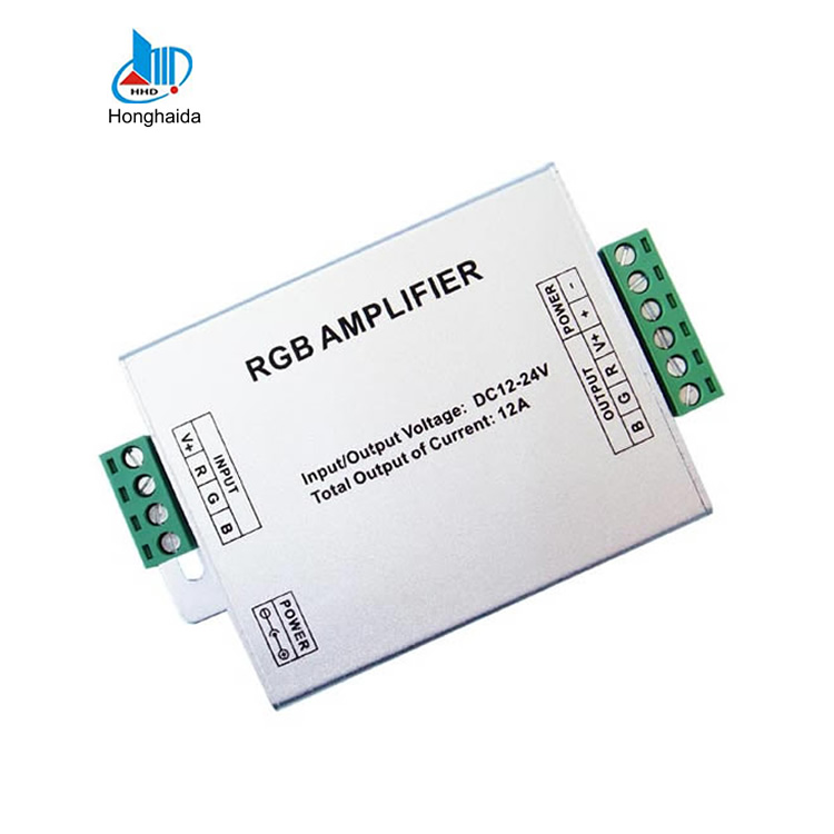 12 В 24 В постоянного тока 12 а алюминиевый корпус Светодиодная лента rgb светодиодный Усилитель для светодиодных лент rgb