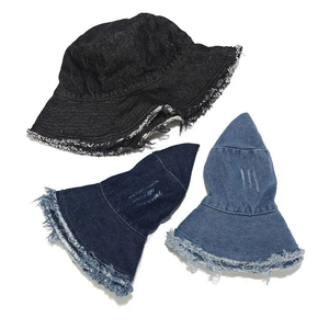 Nuevo Retro rasgado Denim Sunbonnet mujeres verano cubo sombrero pescador sombrero protector solar protección solar sombrero Unisex Panamá gorra - Product Image 4