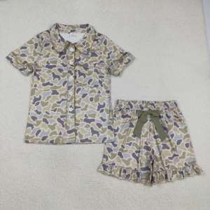 ชุดเสื้อยืดและชุดนอนลายพรางแบบกำหนดเอง GSSO3135 สำหรับผู้หญิง ขายส่งเสื้อผ้าบูติกสำหรับผู้ใหญ่ - Product Image 1