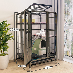 Jaulas <span class=keywords><strong>para</strong></span> Gatos de Acero Inoxidable, Grandes, Metálicas, <span class=keywords><strong>para</strong></span> Interiores, Varios Modelos, con Ruedas y <span class=keywords><strong>Bandeja</strong></span>, Venta al Por Mayor - Product Image 1