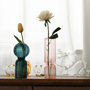 Tay Thổi Bắc Âu Sáng Tạo Sọc Bong Bóng Bình Màu Cột Hoa Sắp Xếp Bình Thủy Tinh Cho Trang Trí Nội Thất - Product Image 5