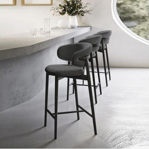 Cadeira de <span class=keywords><strong>Bar</strong></span> em Madeira Maciça Estilo Nórdico Simples e Moderno Cadeira de Design de Luxo Leve em Tecido para Sala de Estar - Product Image 2