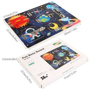 กระดานเพื่อการศึกษาอเนกประสงค์สำหรับเด็กกระดานสำหรับการเรียนรู้ของเล่นมอนเตสซอรี่กระดานปลดล็อคกิจกรรมเกมไม้ DIY - Product Image 3